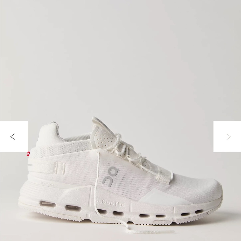 On Cloudnova 2 women’s Sneakers all white size 6 fit like 5.5